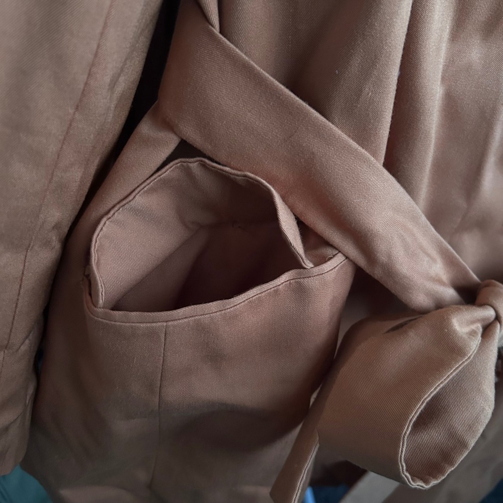 Morgan Miller Women's Camel Double Breasted Belted Blazer Retro Inspired Size 18 - Picture 5 of 7